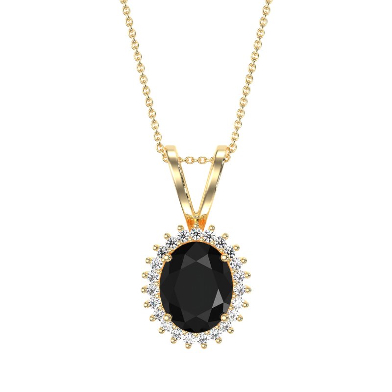 Antique Oval Halo Zain Necklace