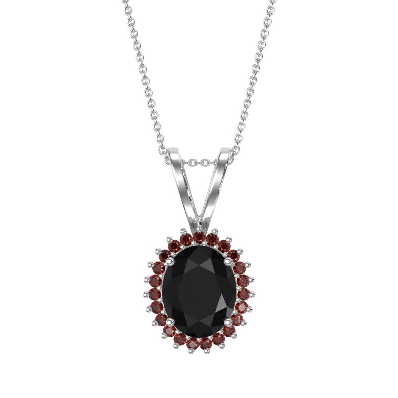 Antique Oval Halo Zain Necklace