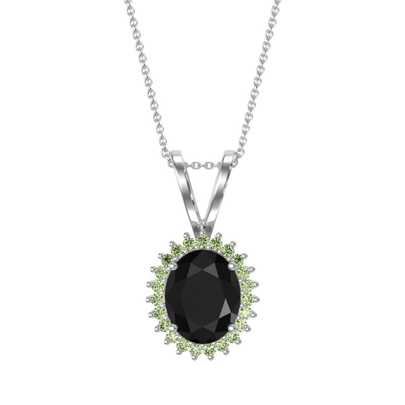 Antique Oval Halo Zain Necklace