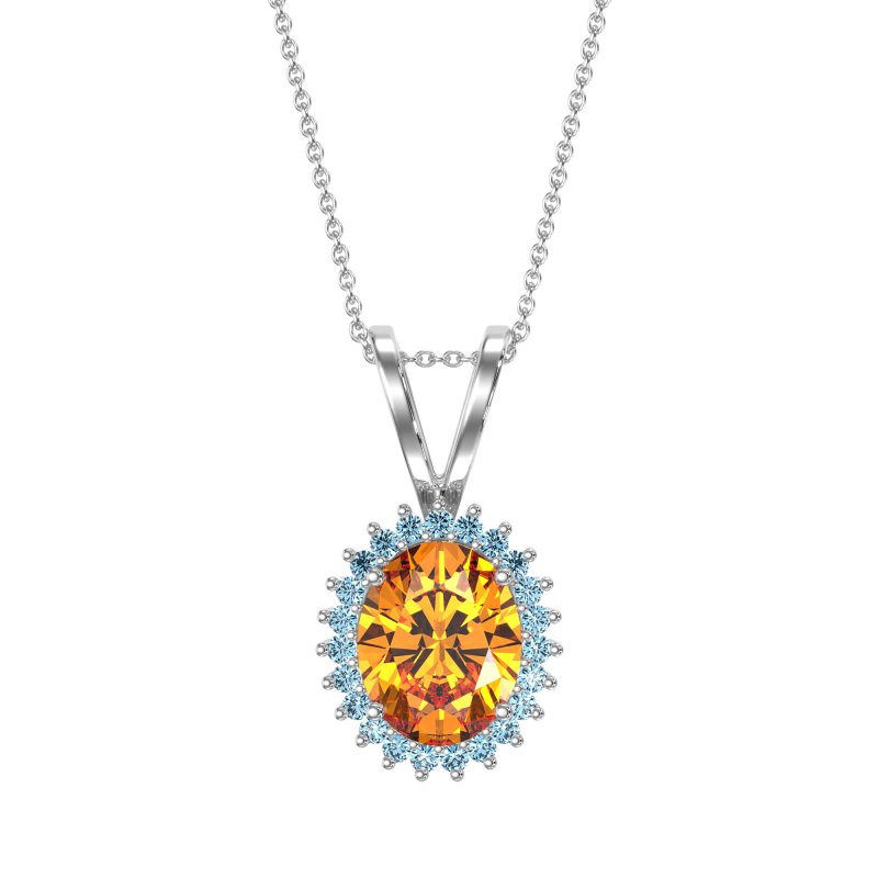 Antique Oval Halo Zain Necklace