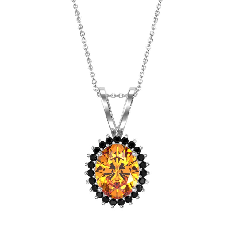 Antique Oval Halo Zain Necklace