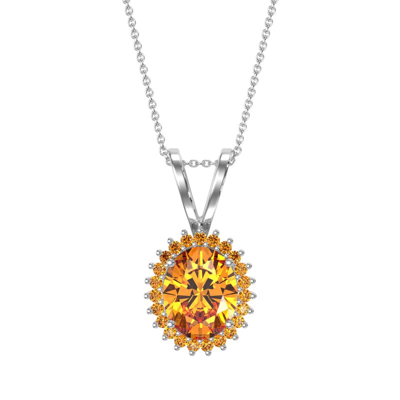 Antique Oval Halo Zain Necklace