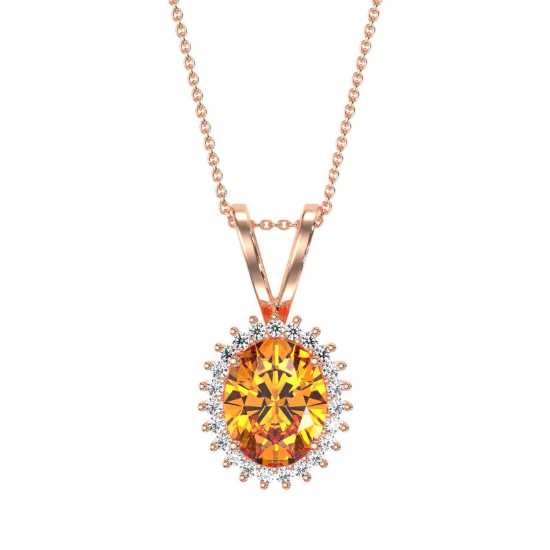Antique Oval Halo Zain Necklace