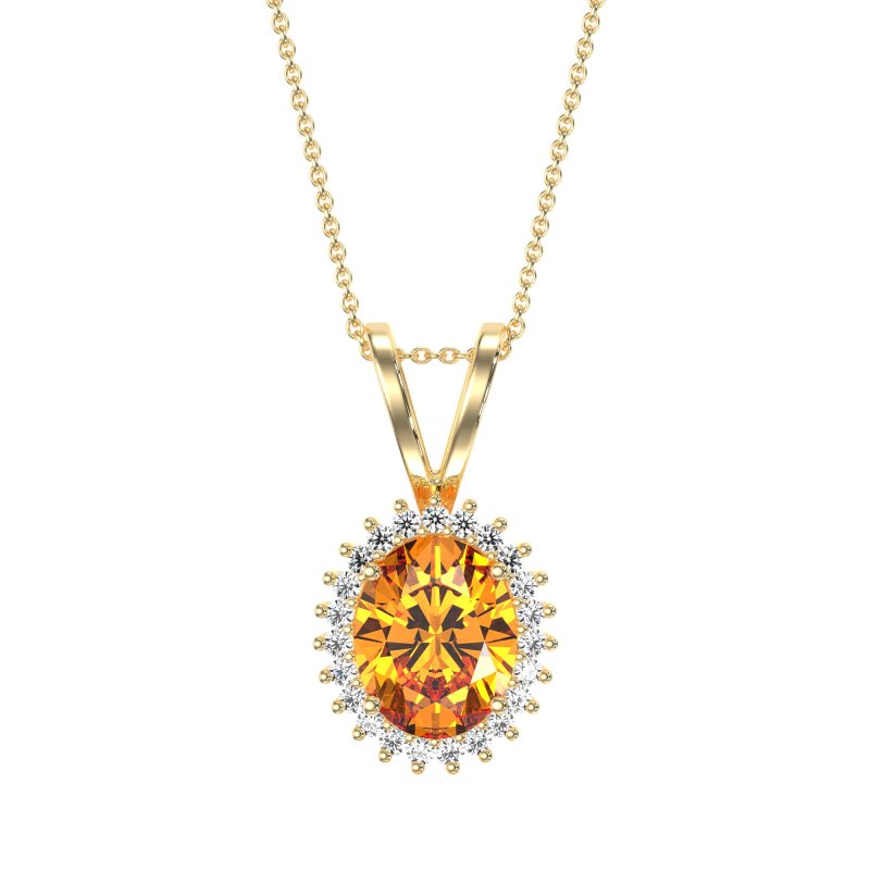 Antique Oval Halo Zain Necklace