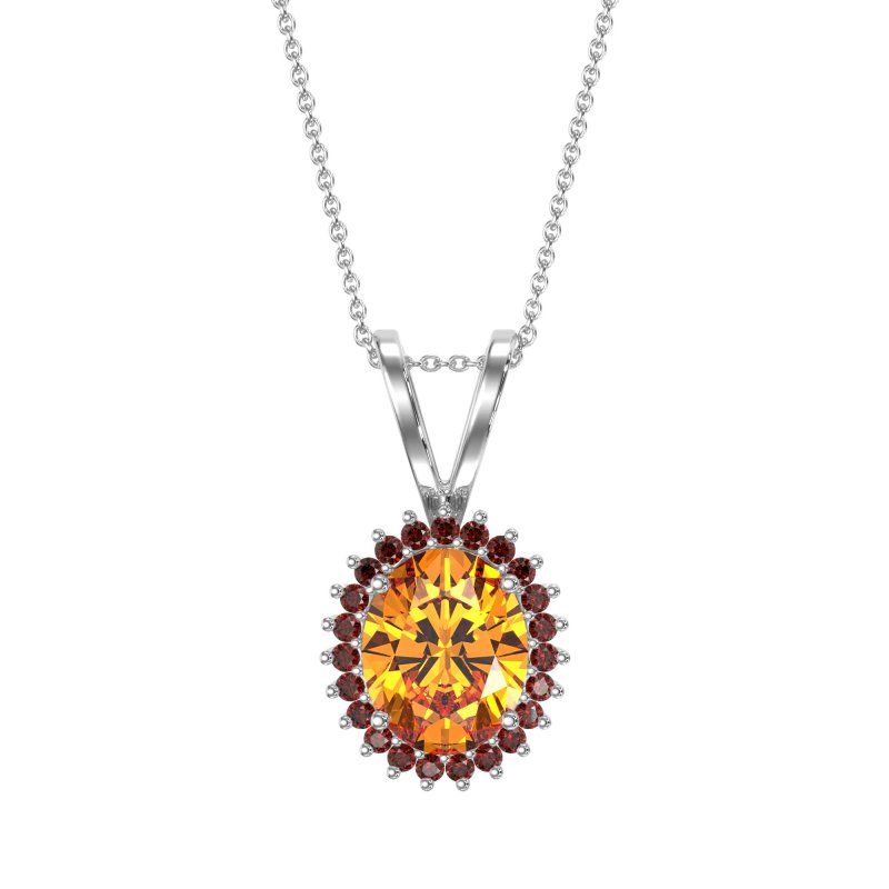 Antique Oval Halo Zain Necklace