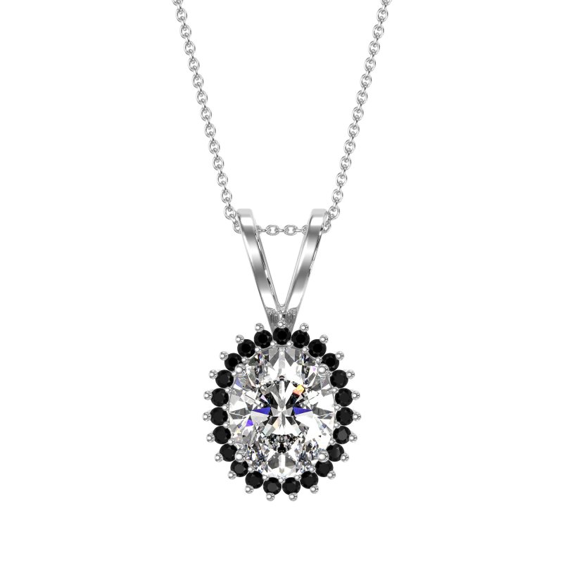 Antique Oval Halo Zain Necklace