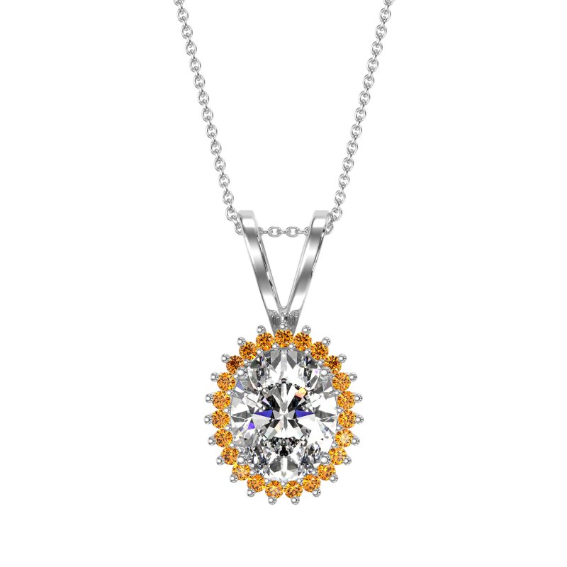 Antique Oval Halo Zain Necklace