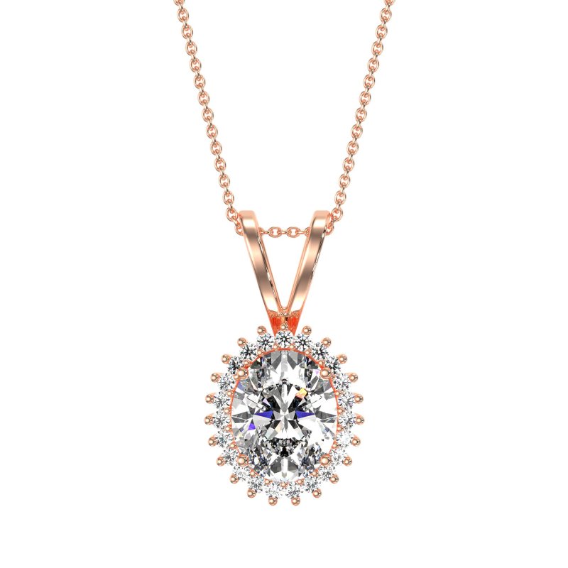Antique Oval Halo Zain Necklace