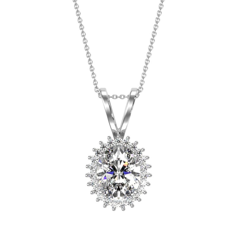 Antique Oval Halo Zain Necklace