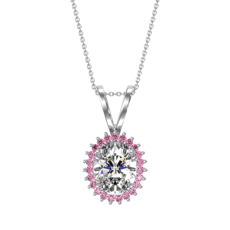 Antique Oval Halo Zain Necklace