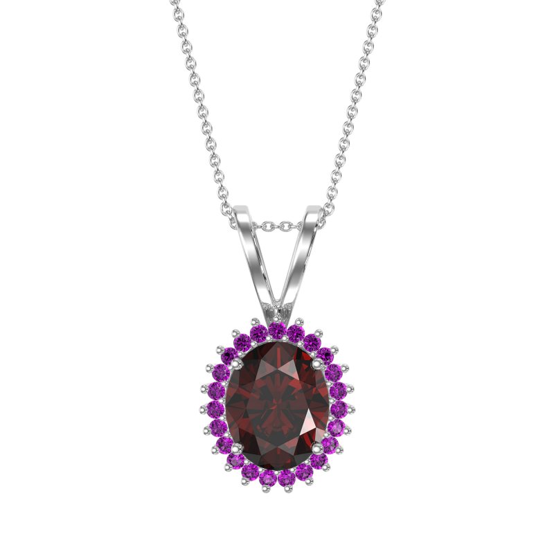 Antique Oval Halo Zain Necklace