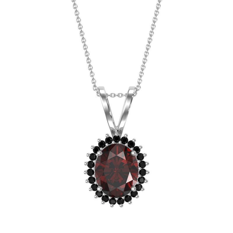 Antique Oval Halo Zain Necklace