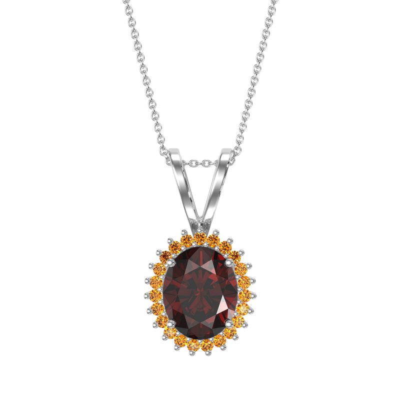 Antique Oval Halo Zain Necklace