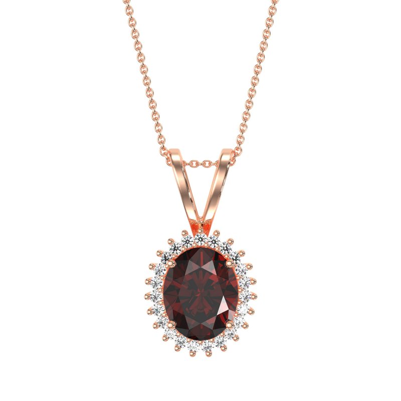 Antique Oval Halo Zain Necklace