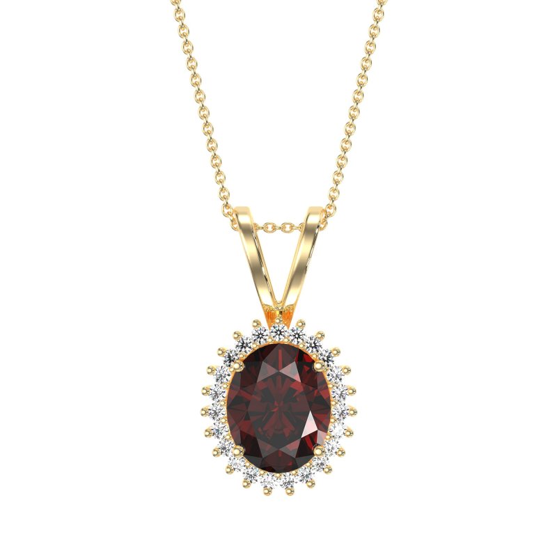 Antique Oval Halo Zain Necklace