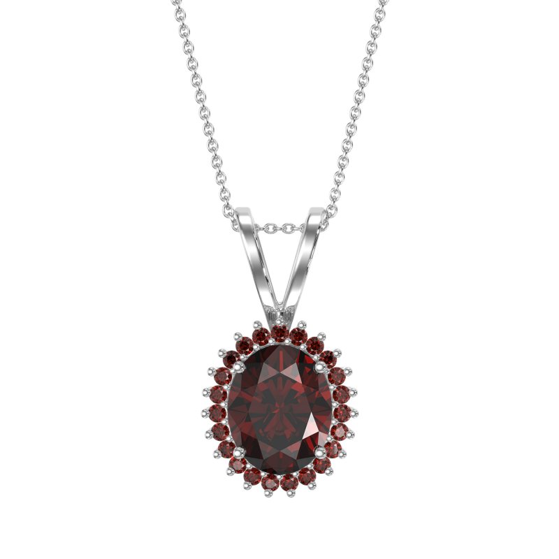Antique Oval Halo Zain Necklace