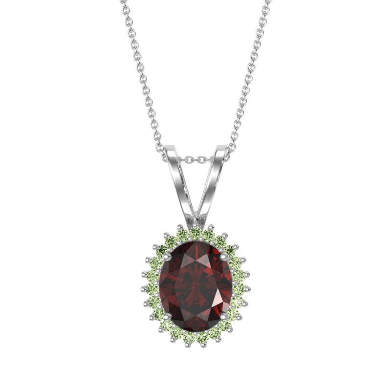 Antique Oval Halo Zain Necklace