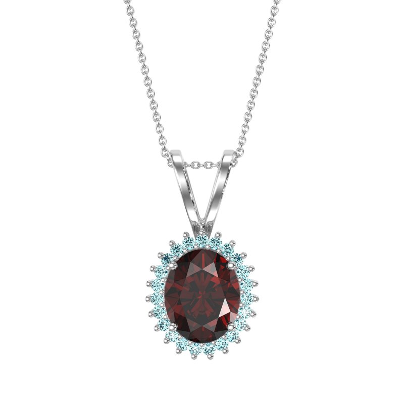Antique Oval Halo Zain Necklace