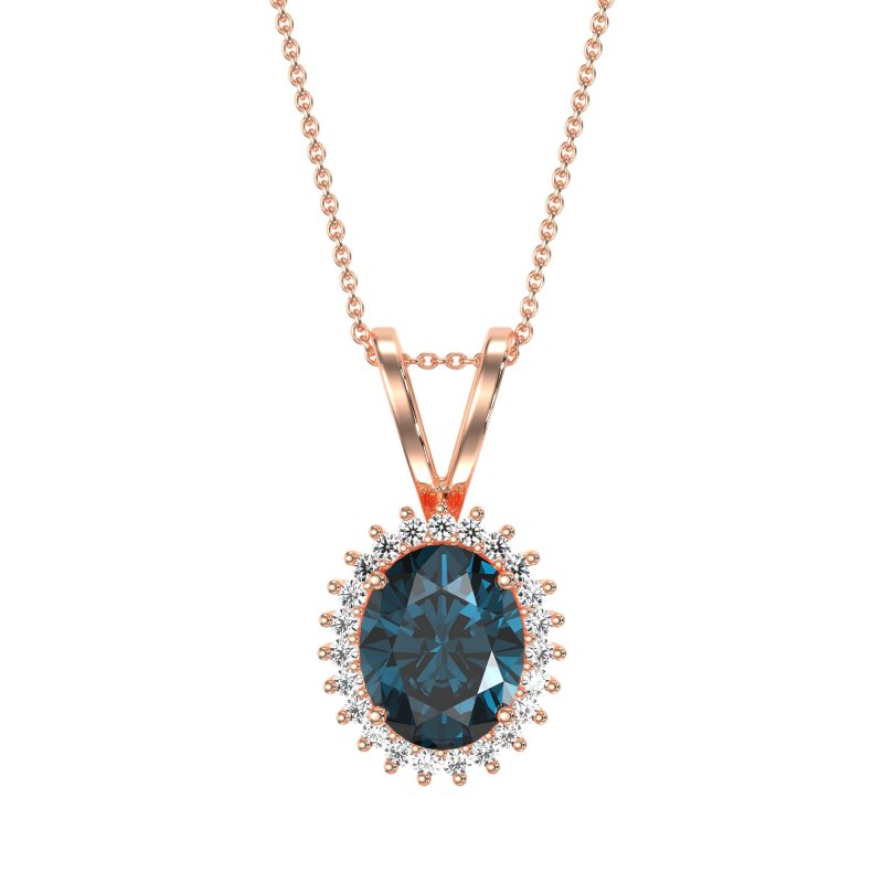 Antique Oval Halo Zain Necklace