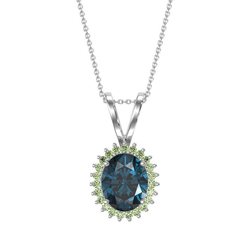 Antique Oval Halo Zain Necklace