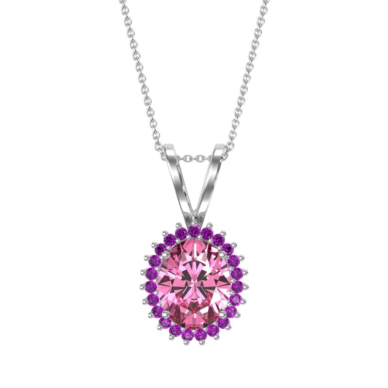 Antique Oval Halo Zain Necklace