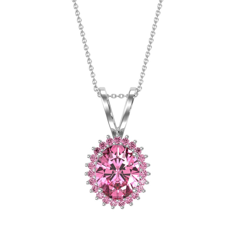 Antique Oval Halo Zain Necklace