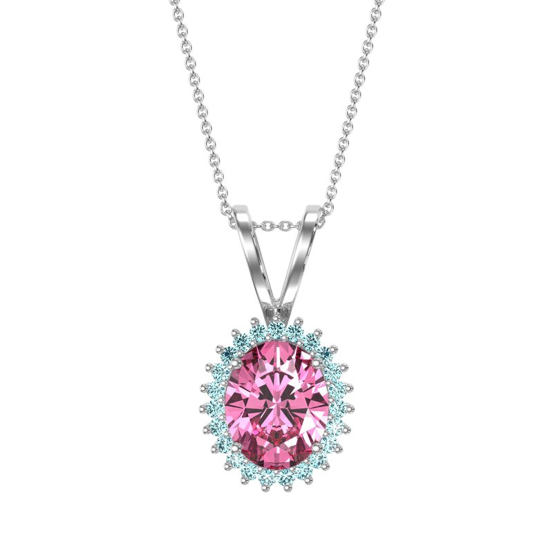 Antique Oval Halo Zain Necklace