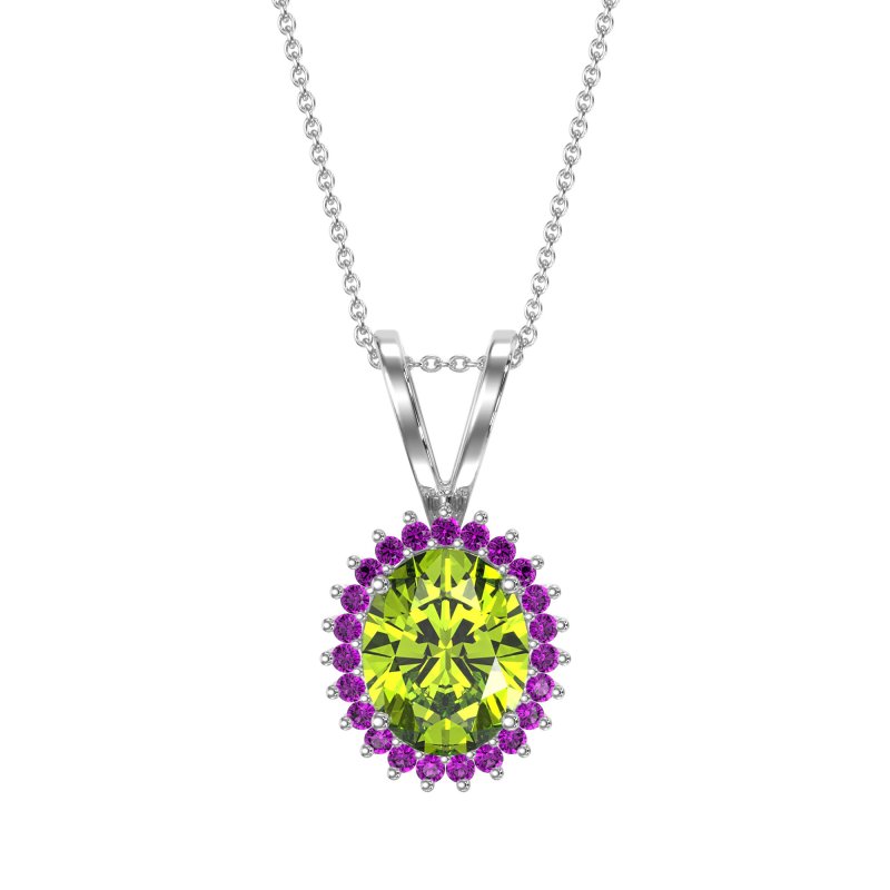 Antique Oval Halo Zain Necklace