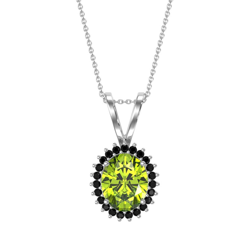 Antique Oval Halo Zain Necklace