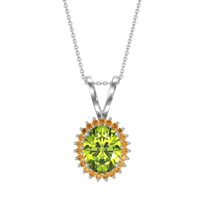 Antique Oval Halo Zain Necklace