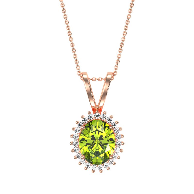 Antique Oval Halo Zain Necklace