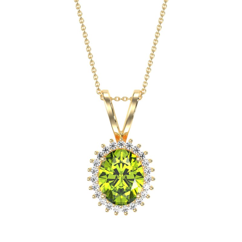 Antique Oval Halo Zain Necklace