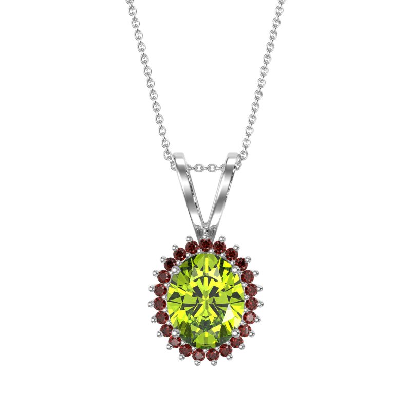 Antique Oval Halo Zain Necklace