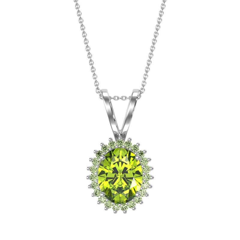 Antique Oval Halo Zain Necklace