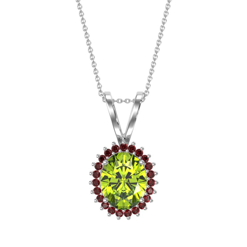 Antique Oval Halo Zain Necklace