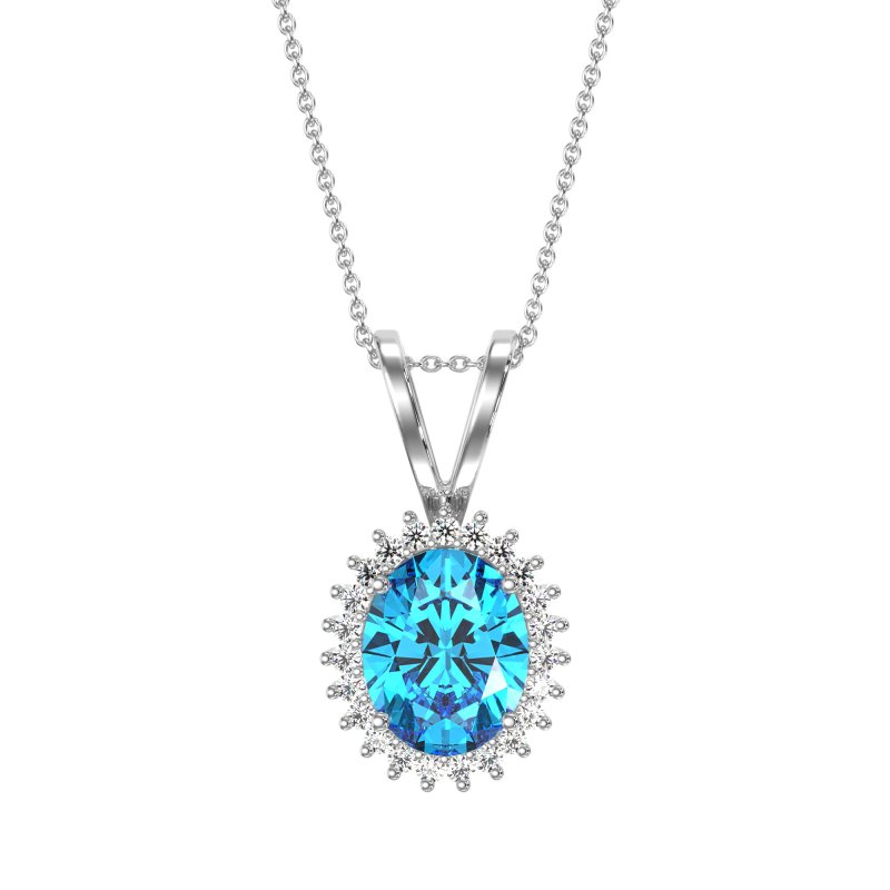 Antique Oval Halo Zain Necklace