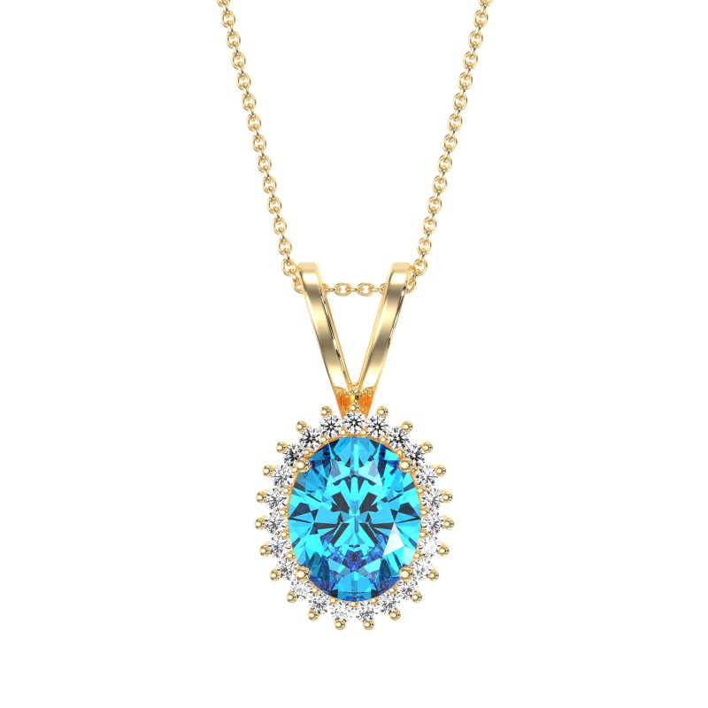Antique Oval Halo Zain Necklace