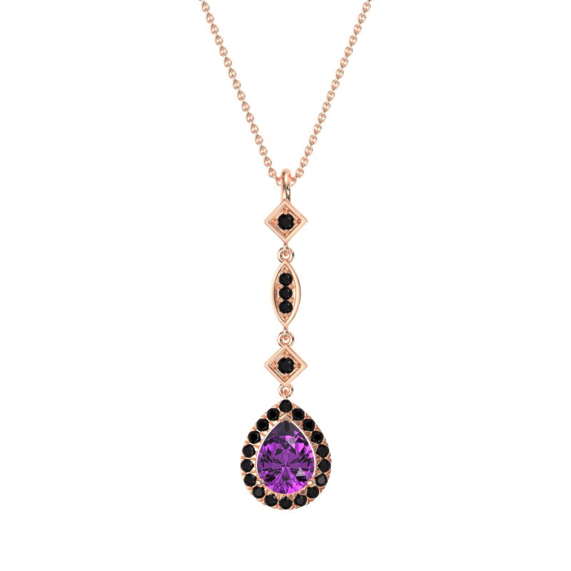 Dangling Tear Drop Halo Necklace