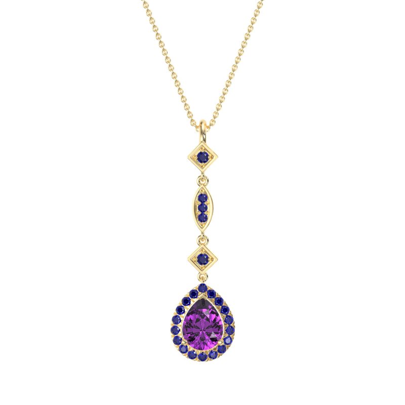 Dangling Tear Drop Halo Necklace