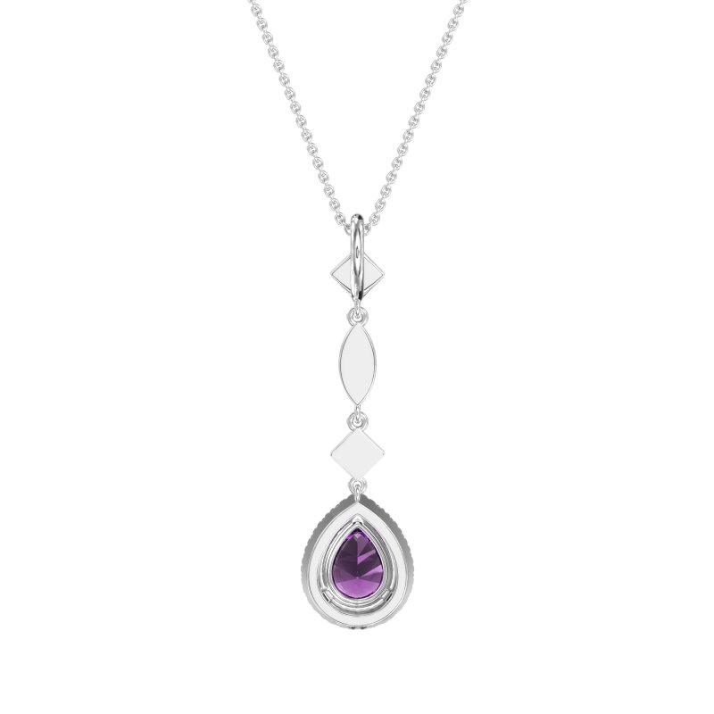 Dangling Tear Drop Halo Necklace