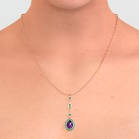 Dangling Tear Drop Halo Necklace