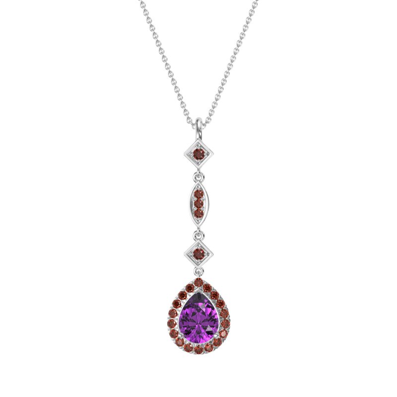 Dangling Tear Drop Halo Necklace