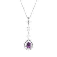 Dangling Tear Drop Halo Necklace