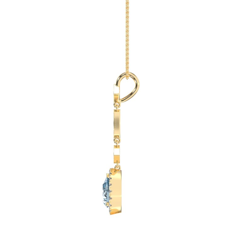 Dangling Tear Drop Halo Necklace