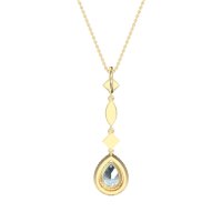 Dangling Tear Drop Halo Necklace