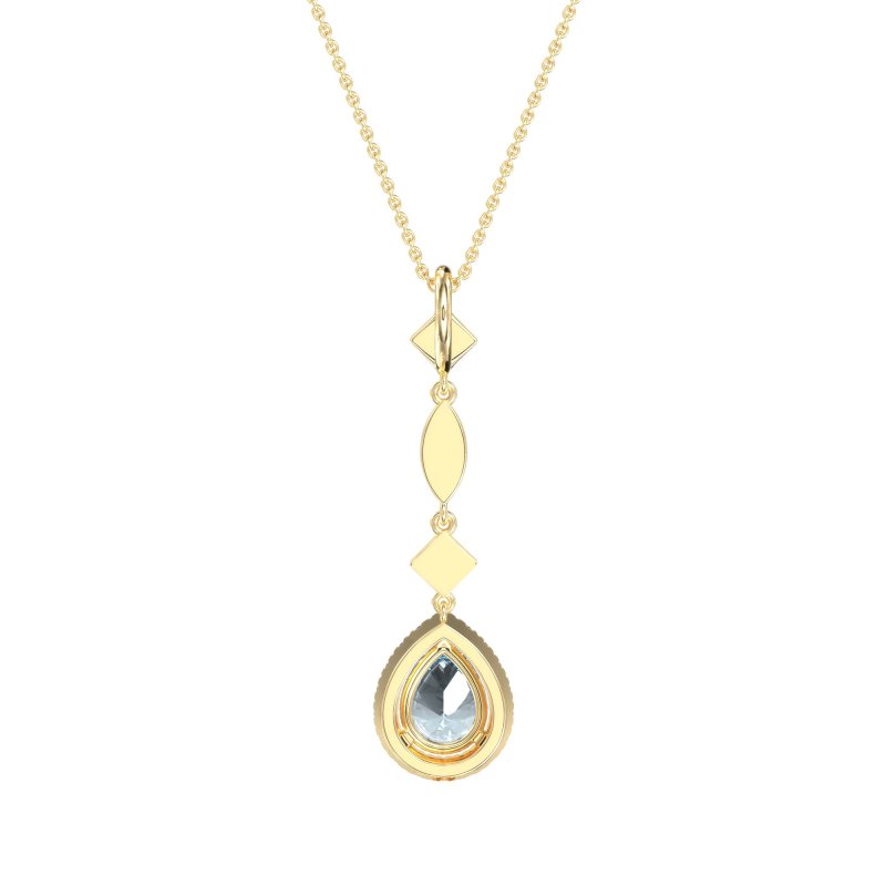 Dangling Tear Drop Halo Necklace
