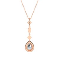 Dangling Tear Drop Halo Necklace