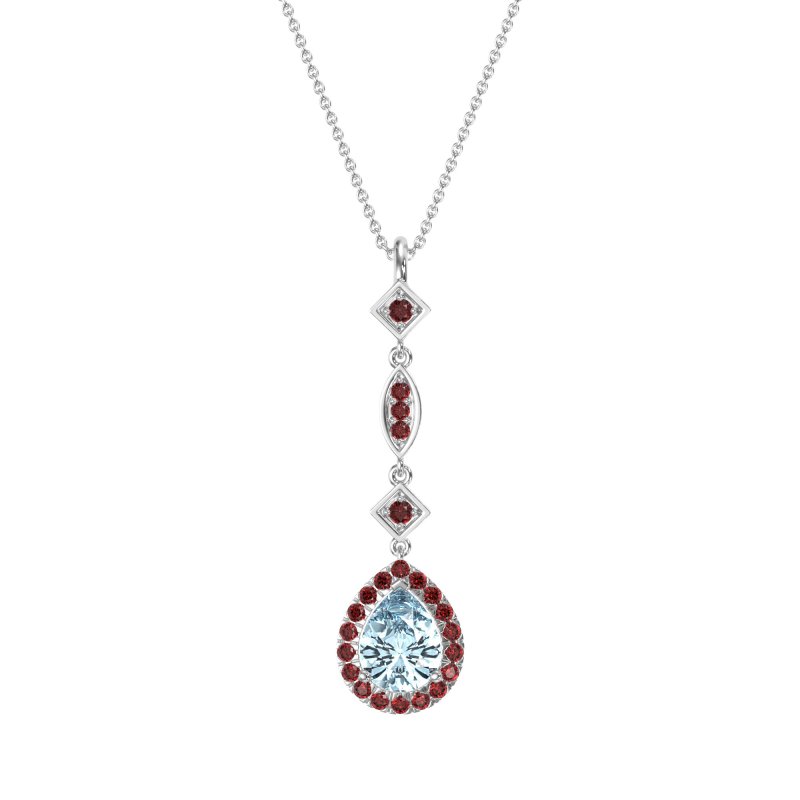 Dangling Tear Drop Halo Necklace