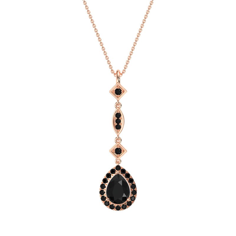 Dangling Tear Drop Halo Necklace