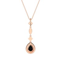 Dangling Tear Drop Halo Necklace
